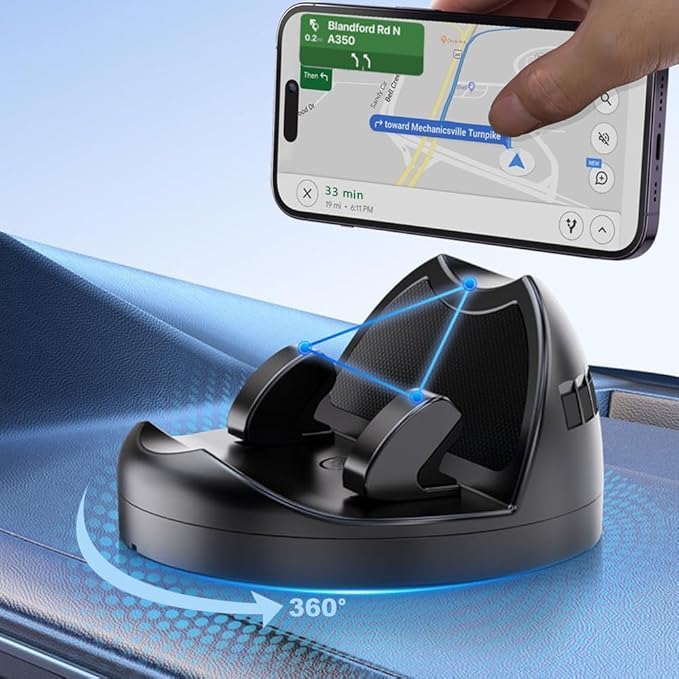 360° Rotatable Anti-Slip Silicone Automotive Cell Phone Holder Mount for Vehicle Dashboard