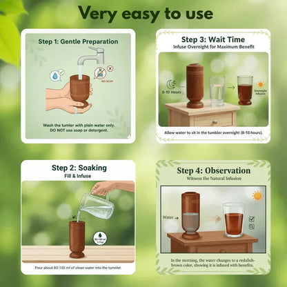 "VEDDHAR" Herbal Wood Tumbler Control Diabetes