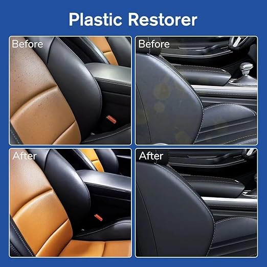 Plastic Coating Scratch Remover Plastic Parts Refresher Agent Bring Plastic, Rubber, and Vinyl Back to Life! with Micro Fiber Cloth 1PCS