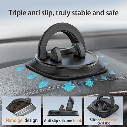 360° Rotatable  Anti-Slip Silicone Automotive Cell Phone Holder Mount for Vehicle Dashboard
