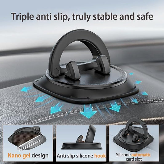 360° Rotatable  Anti-Slip Silicone Automotive Cell Phone Holder Mount for Vehicle Dashboard