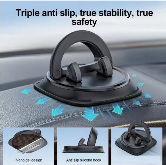 360° Rotatable  Anti-Slip Silicone Automotive Cell Phone Holder Mount for Vehicle Dashboard