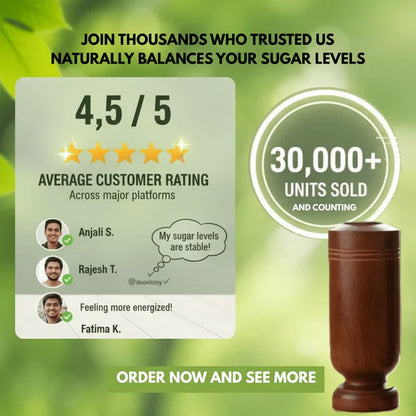 "VEDDHAR" Herbal Wood Tumbler Control Diabetes