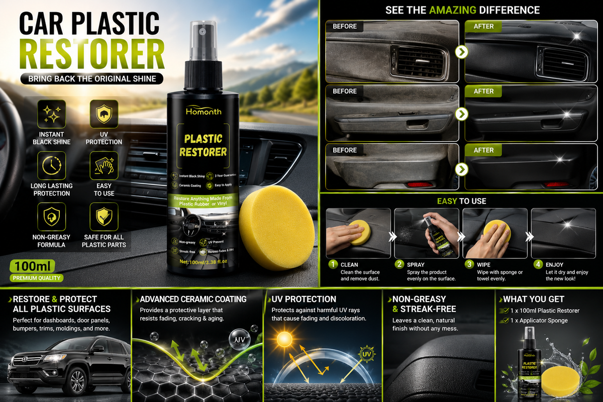 🚗 Car Plastic Restorer 100ml – Restore Faded Plastics & Bring Back a Fresh, Premium Shine