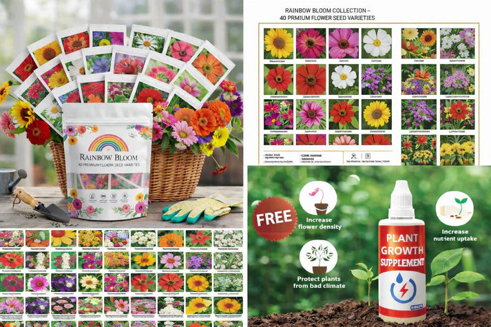 45 Varity-in-1 Flower MEGA-PACK! 🌸 Luxury Home Garden Kit + 🎁 FREE Plant Booster) 🌻