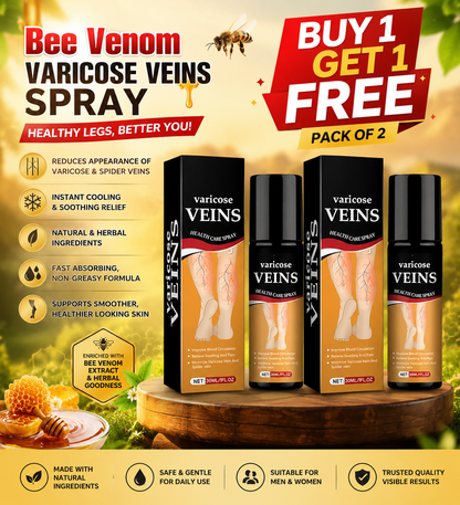Bees Venom Spray Natural Relief For Varicose Veins & Spider Veins (Pack Of 2)