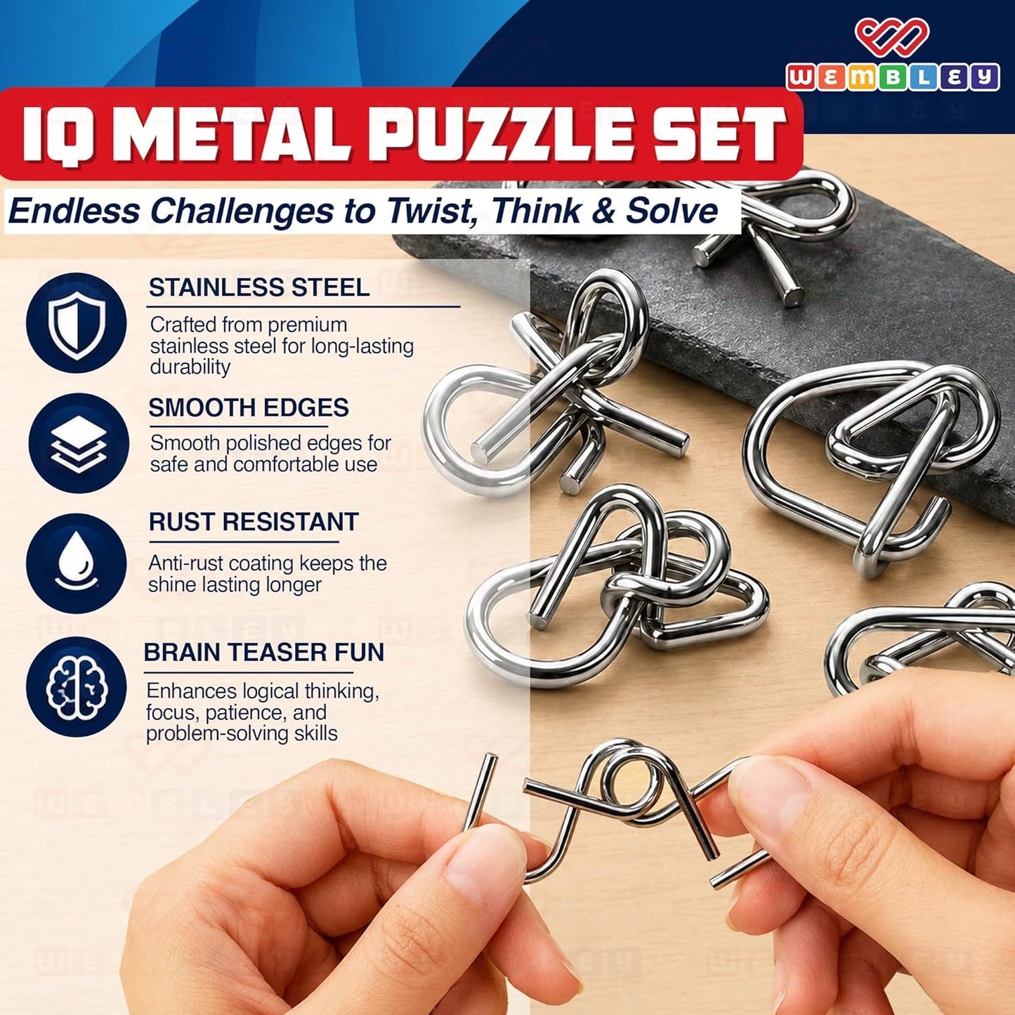 IQ Metal Puzzle Set 12 Pcs Set