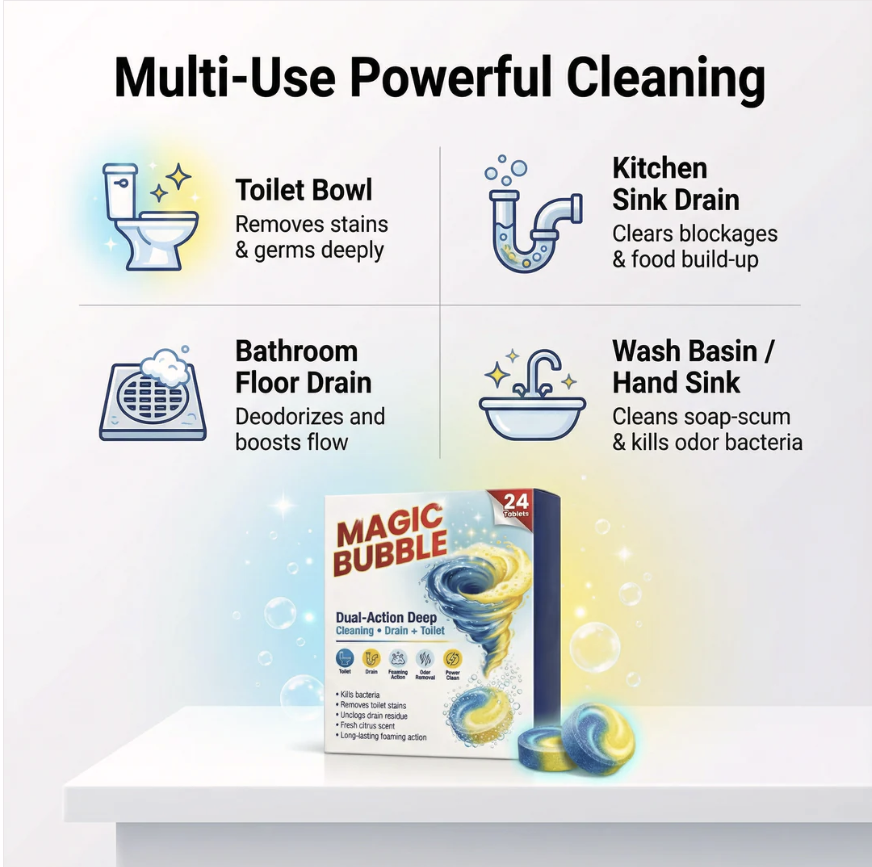 🫧 Magic Bubble Effervescent Cleaning Tablets for Powerful Stain Removal