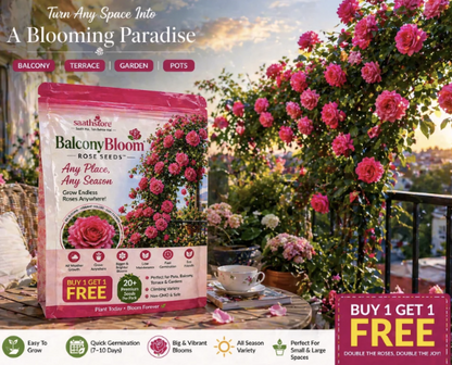Bloom Roses Flower Seeds – Pack of 2 + Plant Booster | Beautiful Climbing Roses for Home & Garden