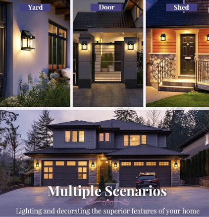 Solar Wall Lights Motion Sensor Waterproof LED 3 Modes Sconce Solar Lamp Auto Charging Exterior Security Light for Outdoor Porch, Patio, Garden, Balcony & Pathway